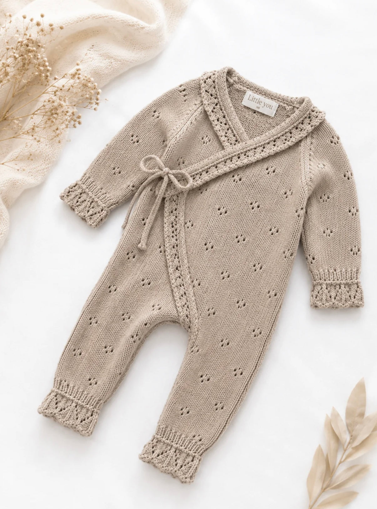 Little You Heirloom Organic Knit Wrap Romper