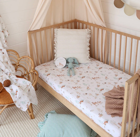 Snuggle Hunny Woodland Tales Fitted Cot Sheet