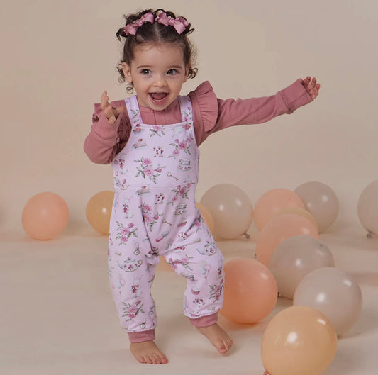 Snuggle Hunny Alice’s Tea Party Snuggle Overalls