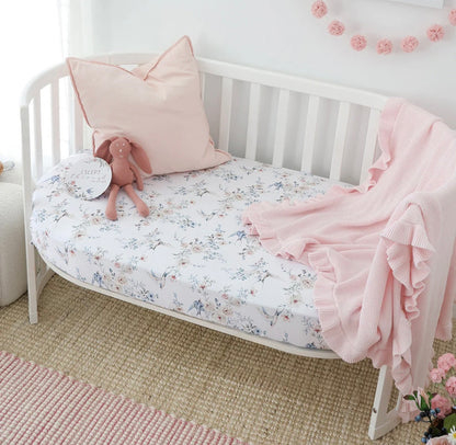 Snuggle Hunny Sweet Swallows Fitted Cot Sheet