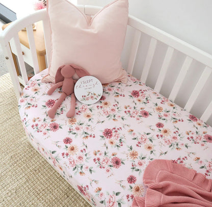 Snuggle Hunny Birds & Blooms Fitted Cot Sheet