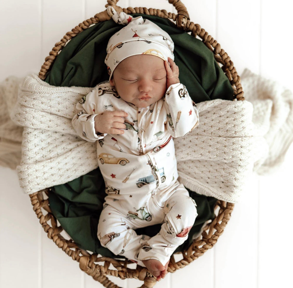 Snuggle Hunny Vintage Cars Snugglesuit Convertible Romper