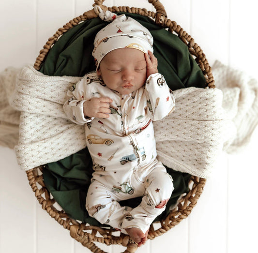 Snuggle Hunny Vintage Cars Snugglesuit Convertible Romper