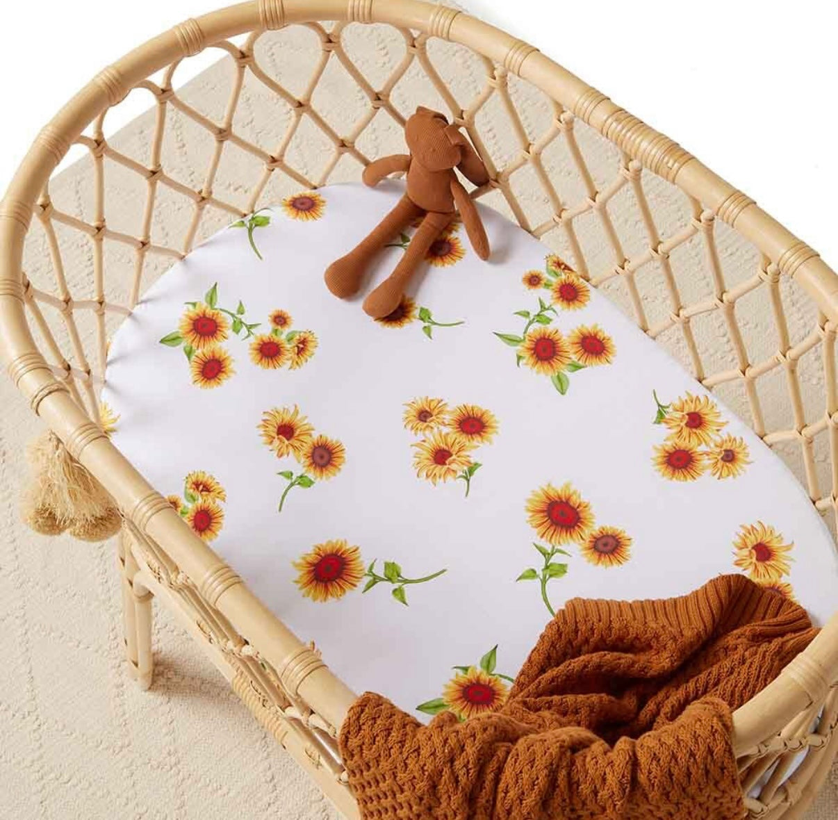Snuggle Hunny Sunflower Bassinet / Change Pad Cover