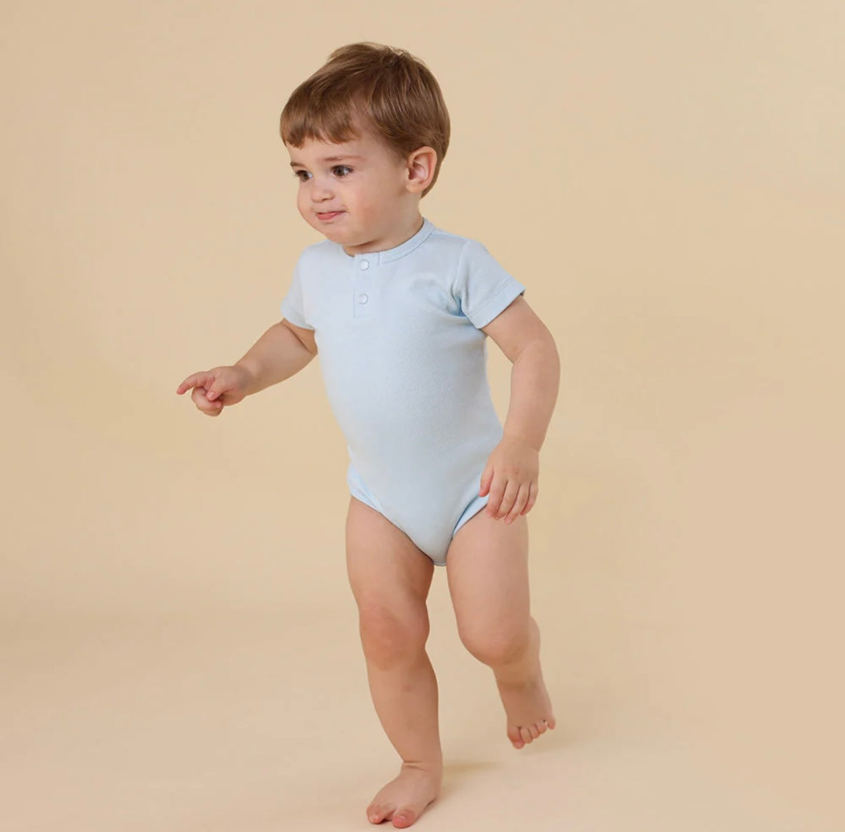 Snuggle Hunny Baby Blue Short Sleeve Bodysuit