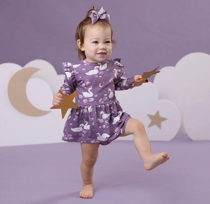 Snuggle Hunny Midnight Swan Long Sleeve Dress