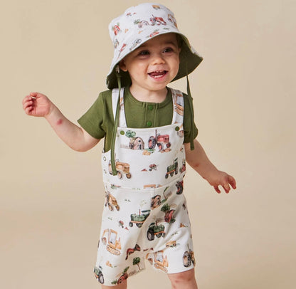 Snuggle Hunny Diggers & Tractors Snuggle Overall Shorts