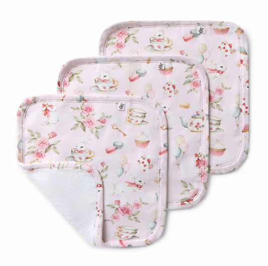 Snuggle Hunny Alice’s Tea Party Wash Cloths 3 Pack