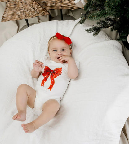 Confetti Kidz Ruby Star Coquette Bow Bamboo Bodysuit