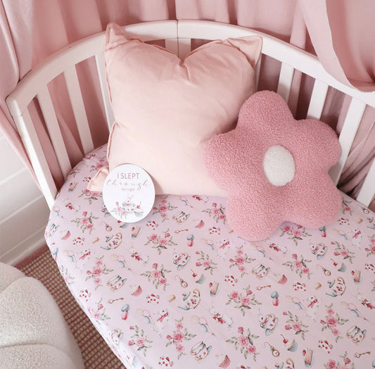 Snuggle Hunny Alice’s Tea Party Fitted Cot Sheet