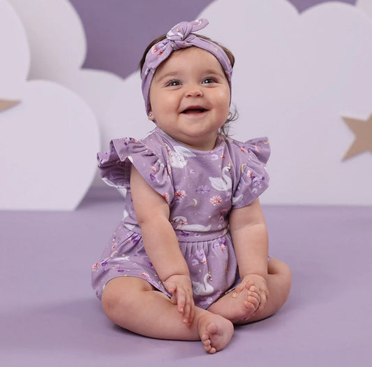 Snuggle Hunny Swan Lake Short Sleeve Dress