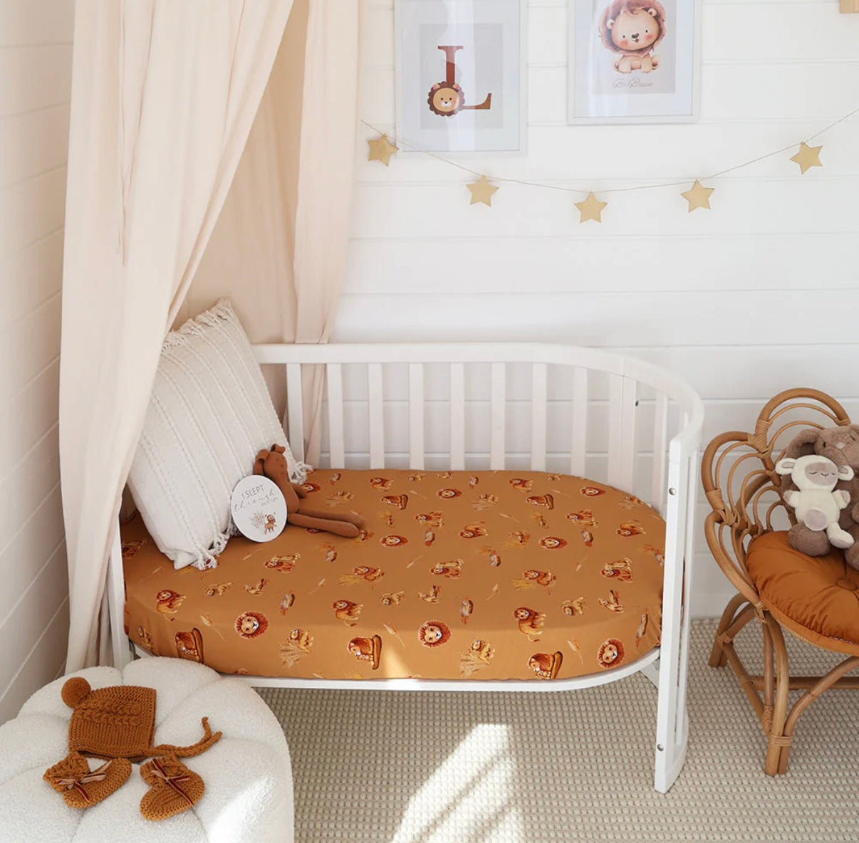 Snuggle Hunny Roar Fitted Cot Sheet
