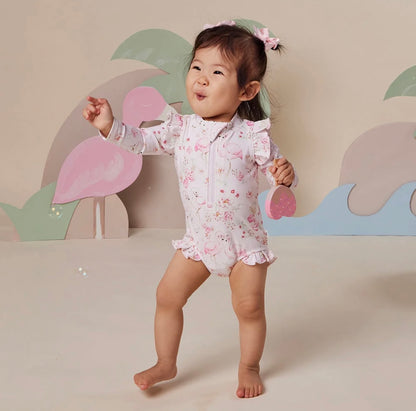 Snuggle Hunny Flamingos Frill Swimsuit