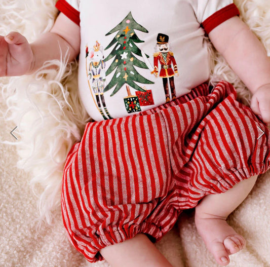 Confetti Kidz Pure Linen Bloomers Red Stripe