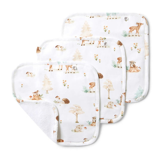 Snuggle Hunny Woodland Tales Wash Cloths 3 Pack