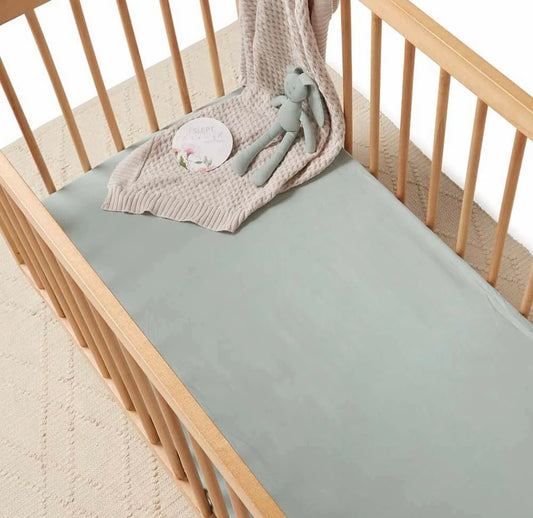 Snuggle Hunny Sage Fitted Cot Sheet