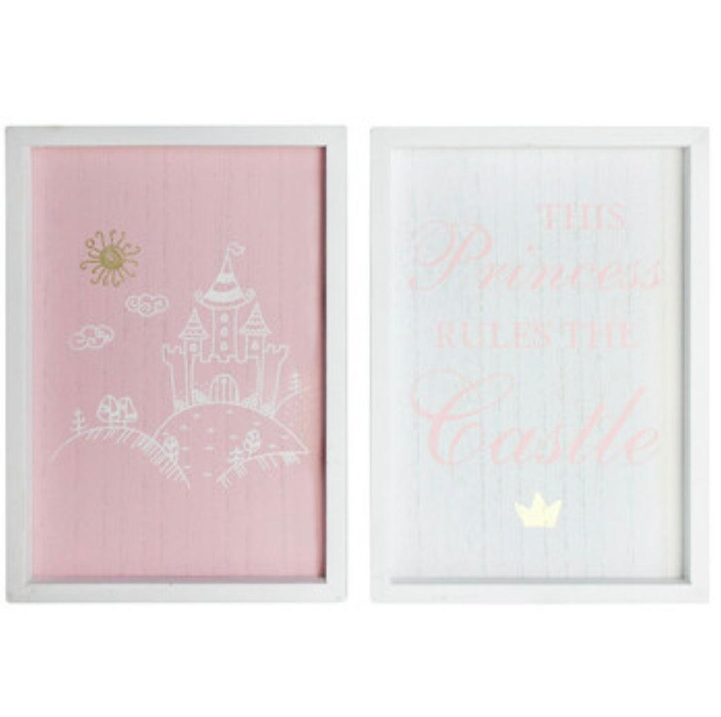 Lavida Set of 2 “This Princess Rules the Castle” Framed Wall Art