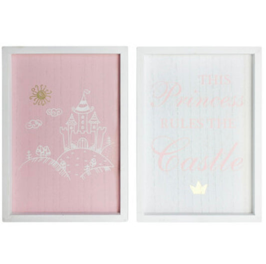 Lavida Set of 2 “This Princess Rules the Castle” Framed Wall Art
