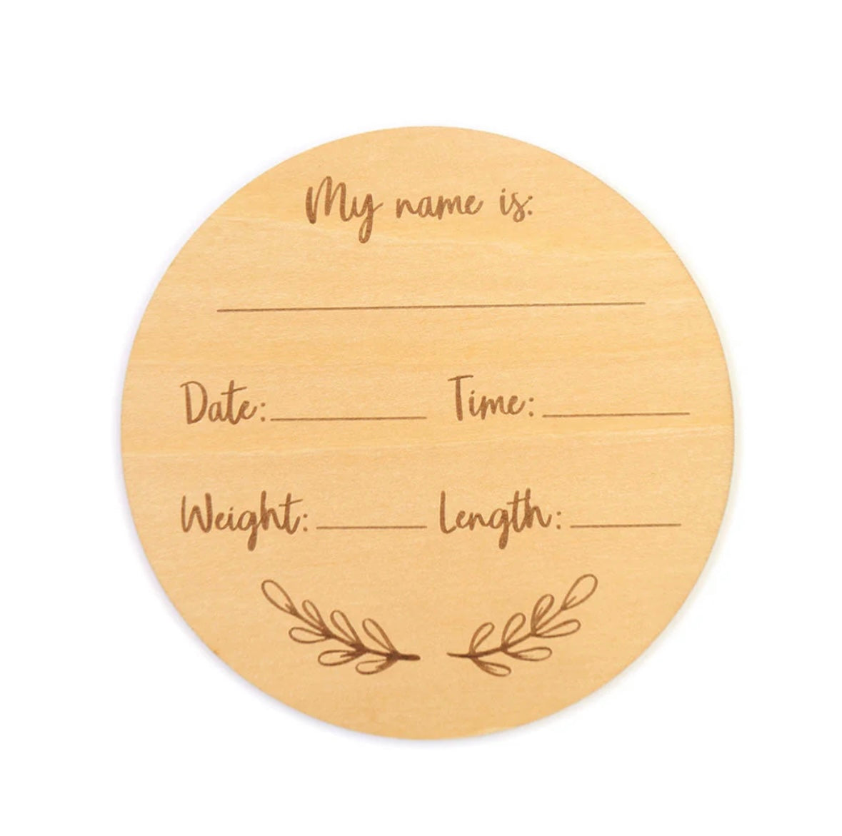 Snuggle Hunny Hello World Large Wooden Milestone Card