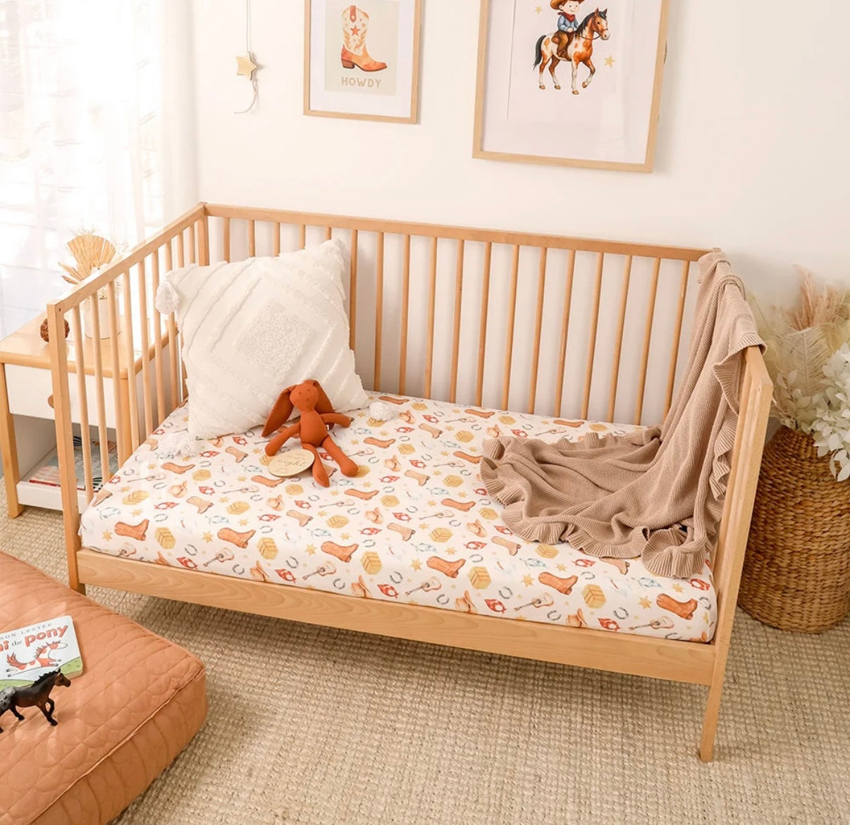 Snuggle Hunny Cowboys Fitted Cot Sheet