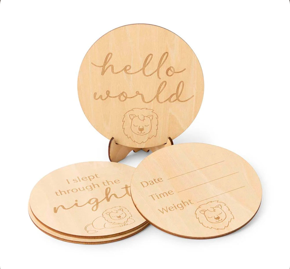 Snuggle Hunny Lion Wooden Milestone Cards