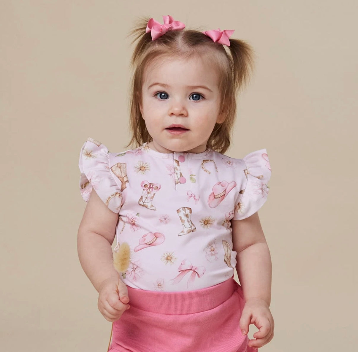 Snuggle Hunny Boots & Bows Short Sleeve Bodysuit