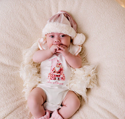 Confetti Kidz My First Christmas Bodysuit Pink Santa