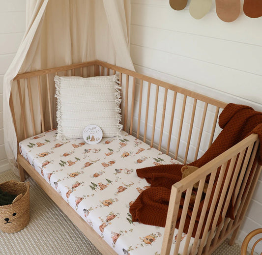 Snuggle Hunny Bears Fitted Cot Sheet