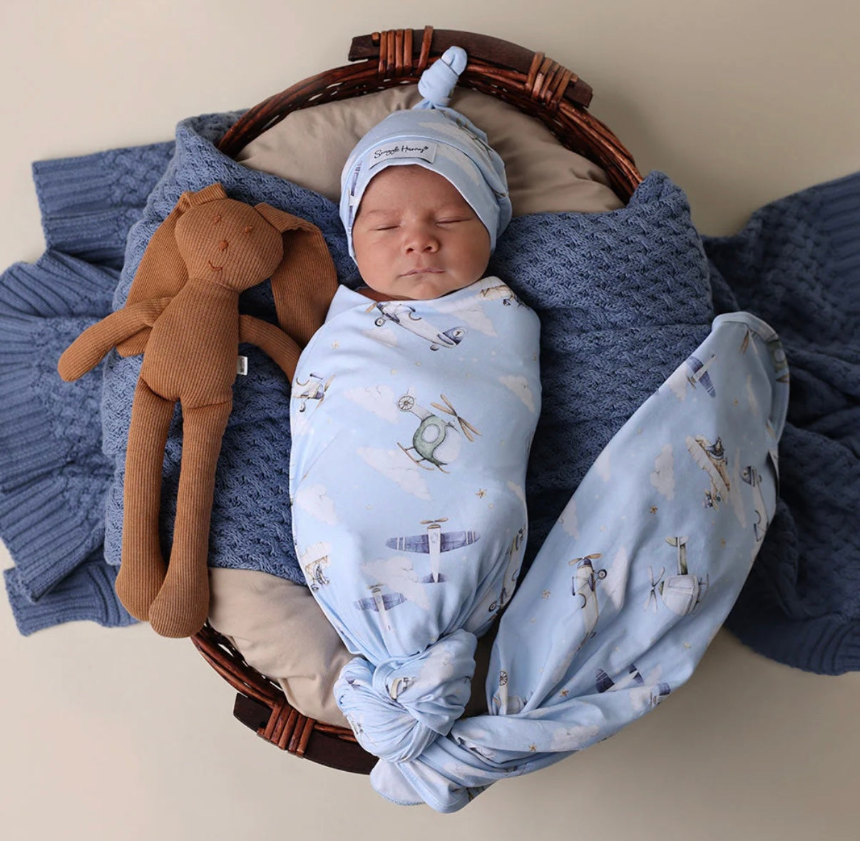 Snuggle Hunny Wrap & Beanie Set – Various