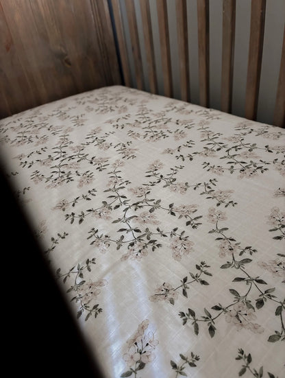 Pop Ya Tot Fleur Blanche Fitted Cot Sheet