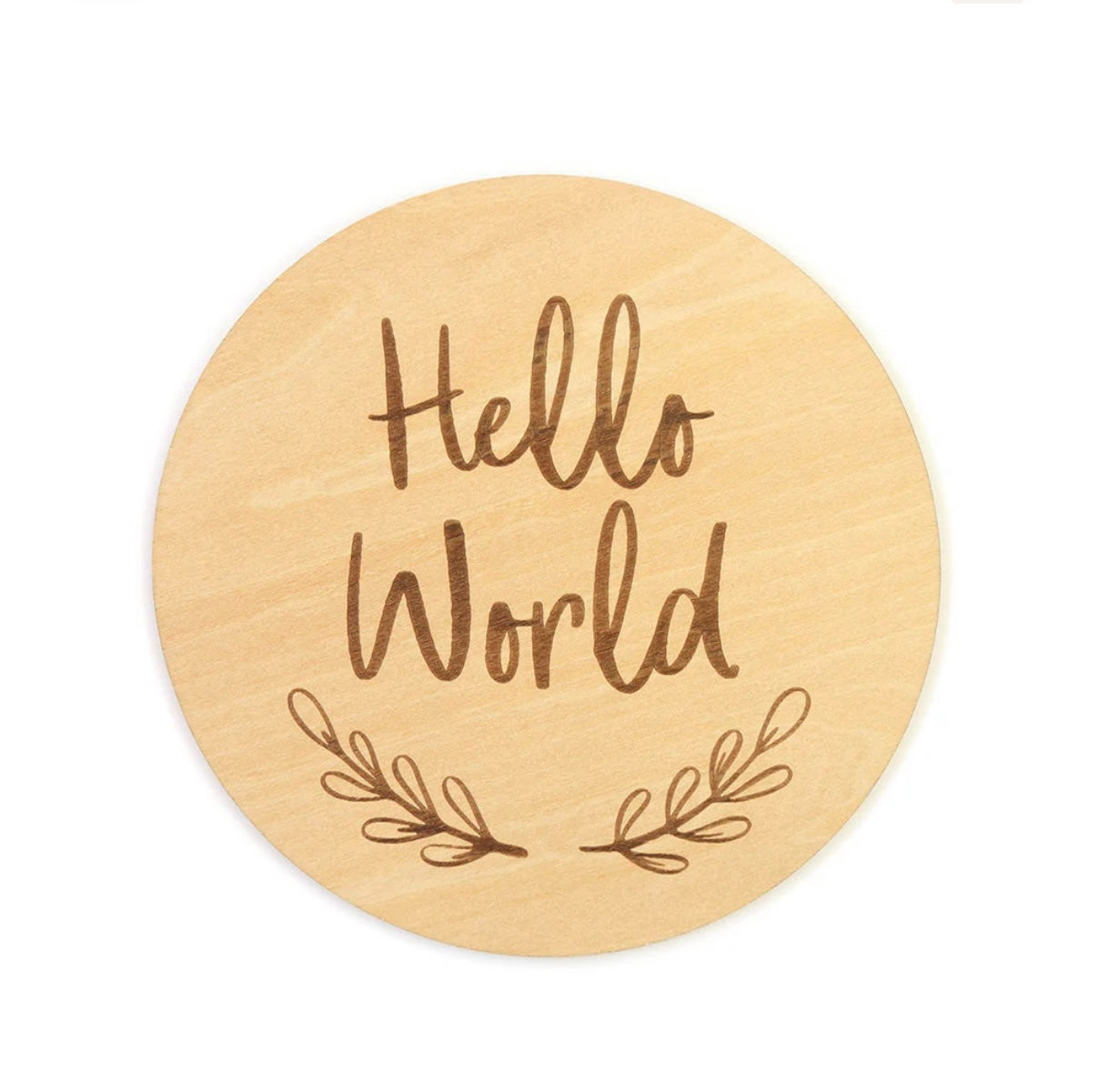 Snuggle Hunny Hello World Large Wooden Milestone Card