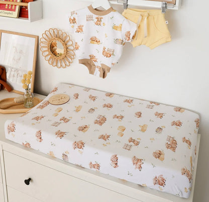 Snuggle Hunny Highland Cows Bassinet / Change Pad Cover