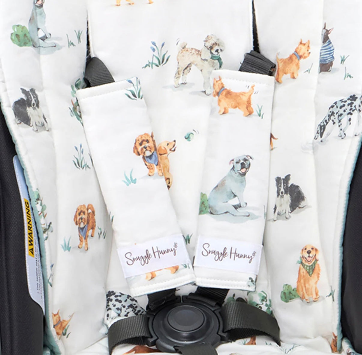 Snuggle Hunny Dog Park Universal Reversible Pram Strap Covers