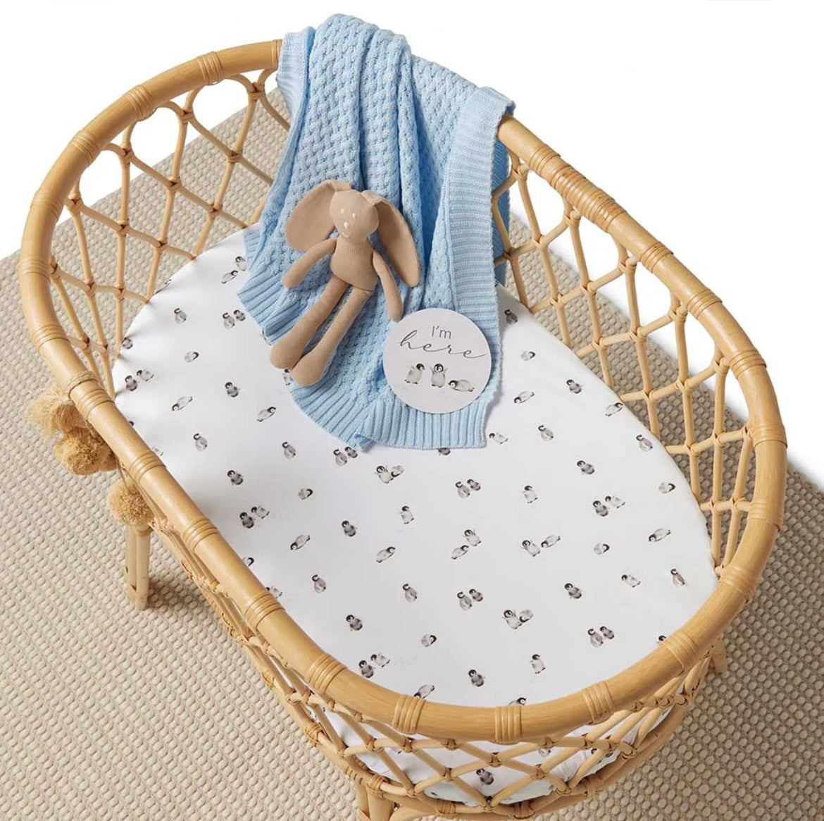 Snuggle Hunny Bassinet / Change Pad Cover Penguin