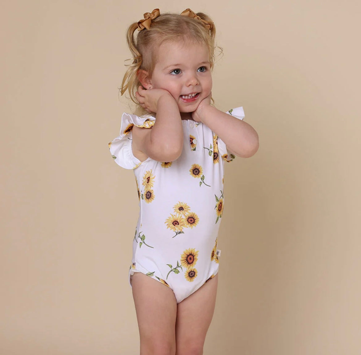 Snuggle Hunny Sunflower Short Sleeve Bodysuit