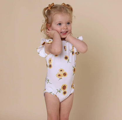 Snuggle Hunny Sunflower Short Sleeve Bodysuit