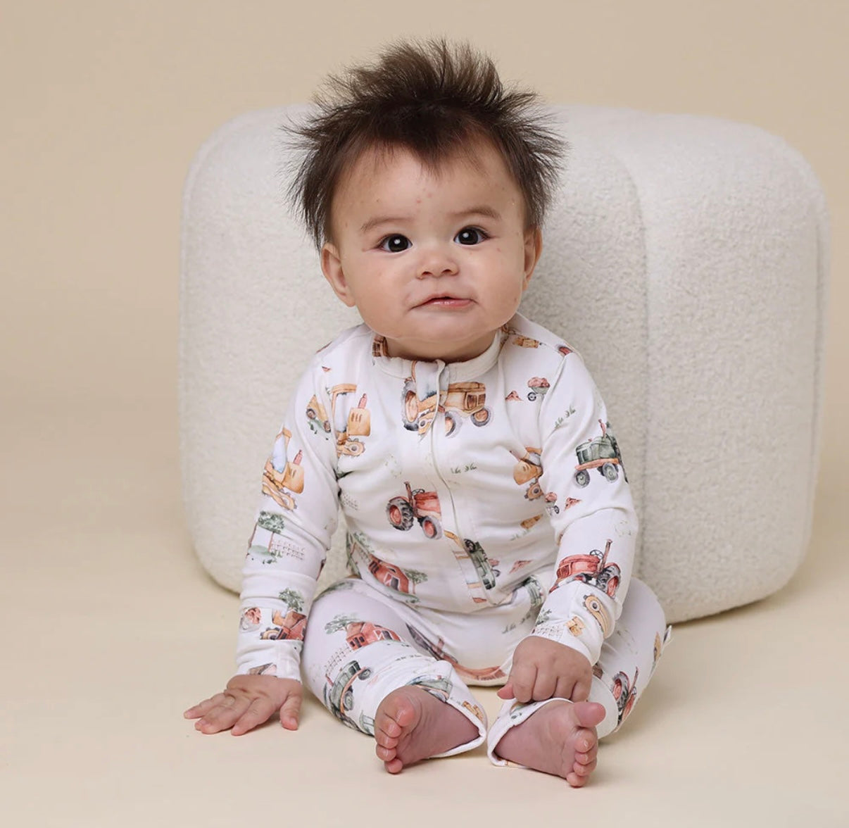 Snuggle Hunny Diggers & Tractors Snugglesuit Convertible Romper