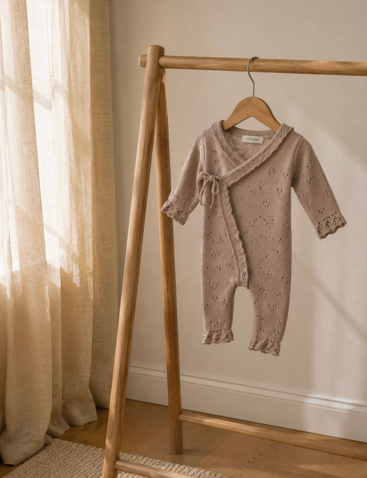 Little You Heirloom Organic Knit Wrap Romper