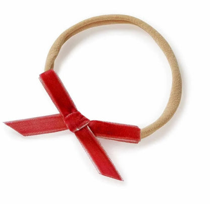 Snuggle Hunny Red Velvet Bow Headband