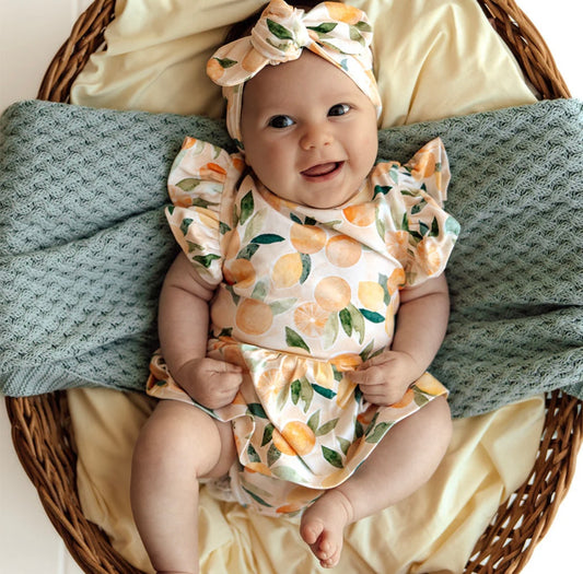Snuggle Hunny Sunny Citrus Short Sleeve Dress