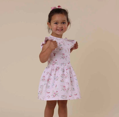 Snuggle Hunny Alice’s Tea Party Short Sleeve Dress