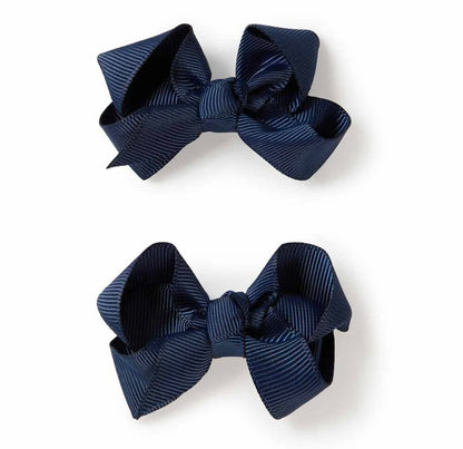 Snuggle Hunny Navy Piggy Tail Hair Clip Bows