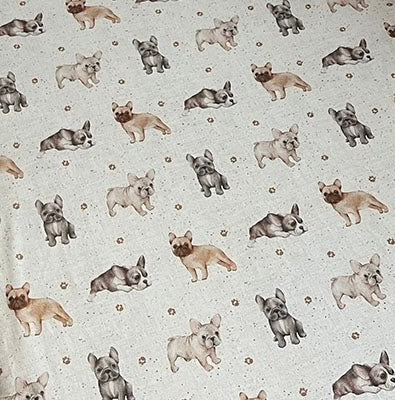 Smitten Bub Co French Bulldog Fitted Cot Sheet