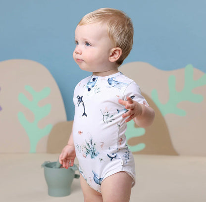Snuggle Hunny Ocean Short Sleeve Bodysuit