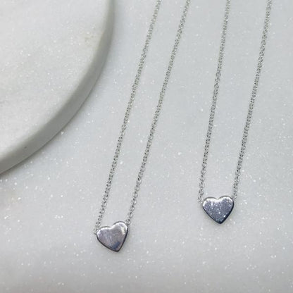 Mummy & Me Mother & 2 Daughters Heart Necklaces Silver