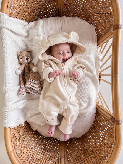 Blossom & Pear 'Baby Bear' Hoodie Zip Romper