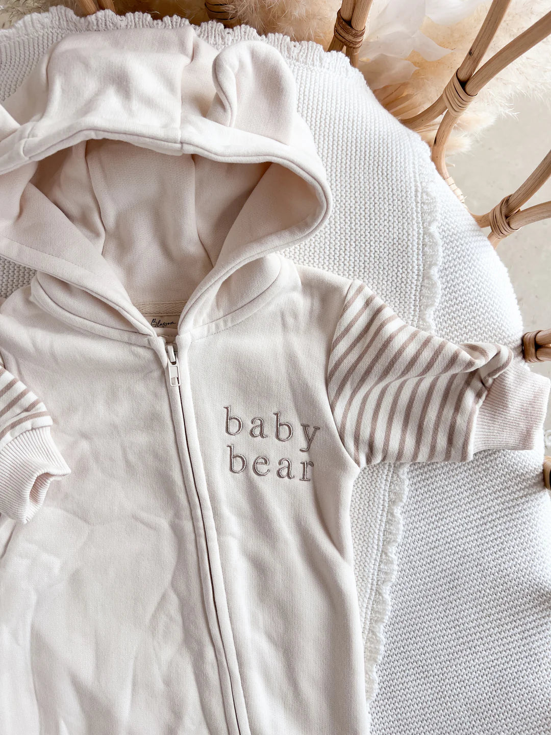 Blossom & Pear 'Baby Bear' Hoodie Zip Romper