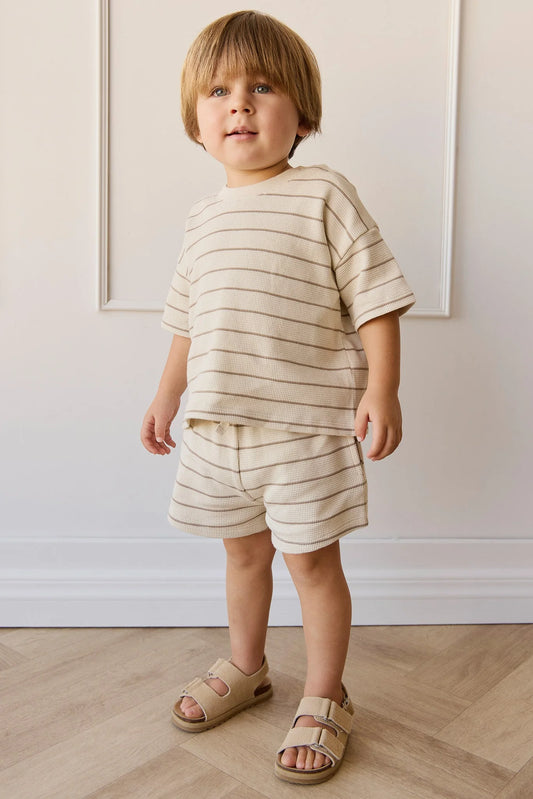 Jamie Kay Waffle Leith Shorts Stripe Cassava/Batch