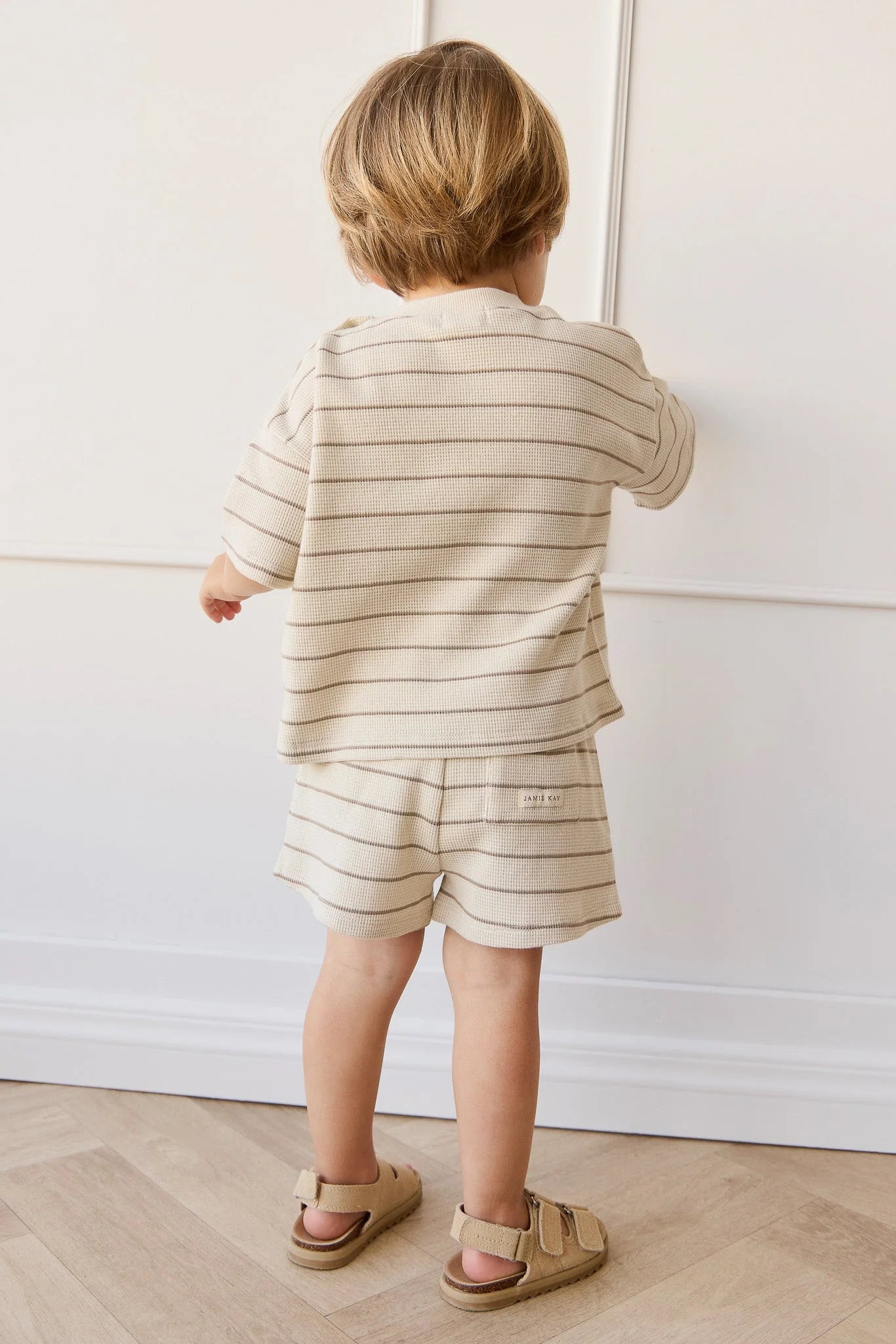 Jamie Kay Waffle Leith Tee Stripe Cassava/Batch