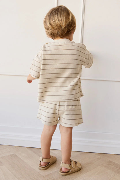 Jamie Kay Waffle Leith Tee Stripe Cassava/Batch